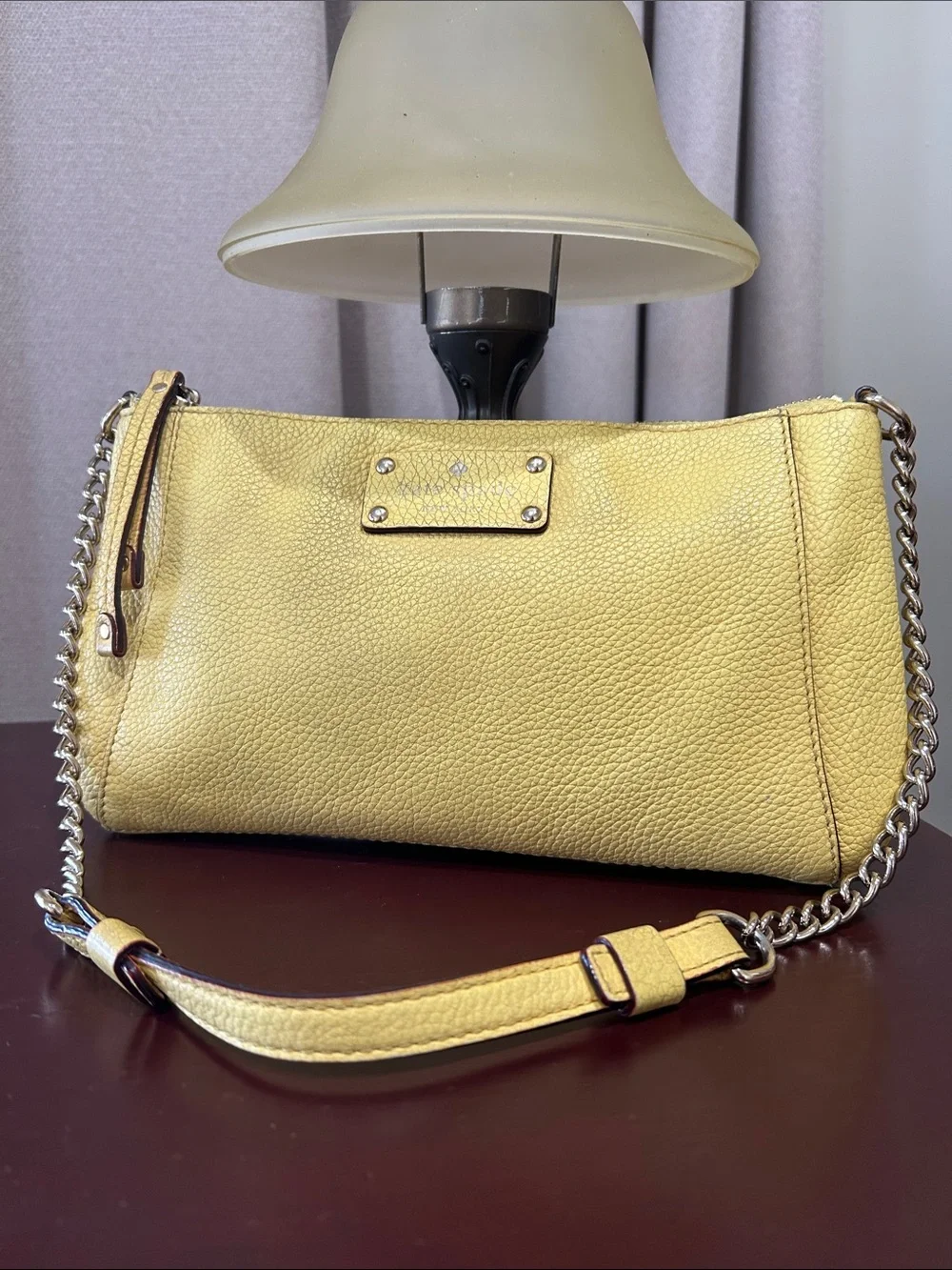 Kate Spade Yellow Leather Chain-Strap Shoulder Bag